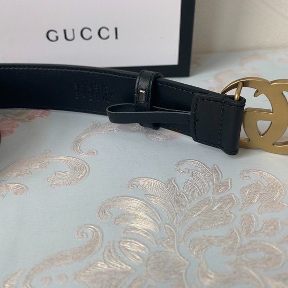 Leather belts with double G buckle
